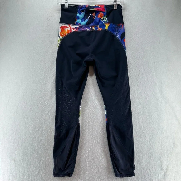 Athleta Leggings Womens Sz S Tropical Precision 7/8 Tight Athletic Workout Blue - Picture 2 of 11